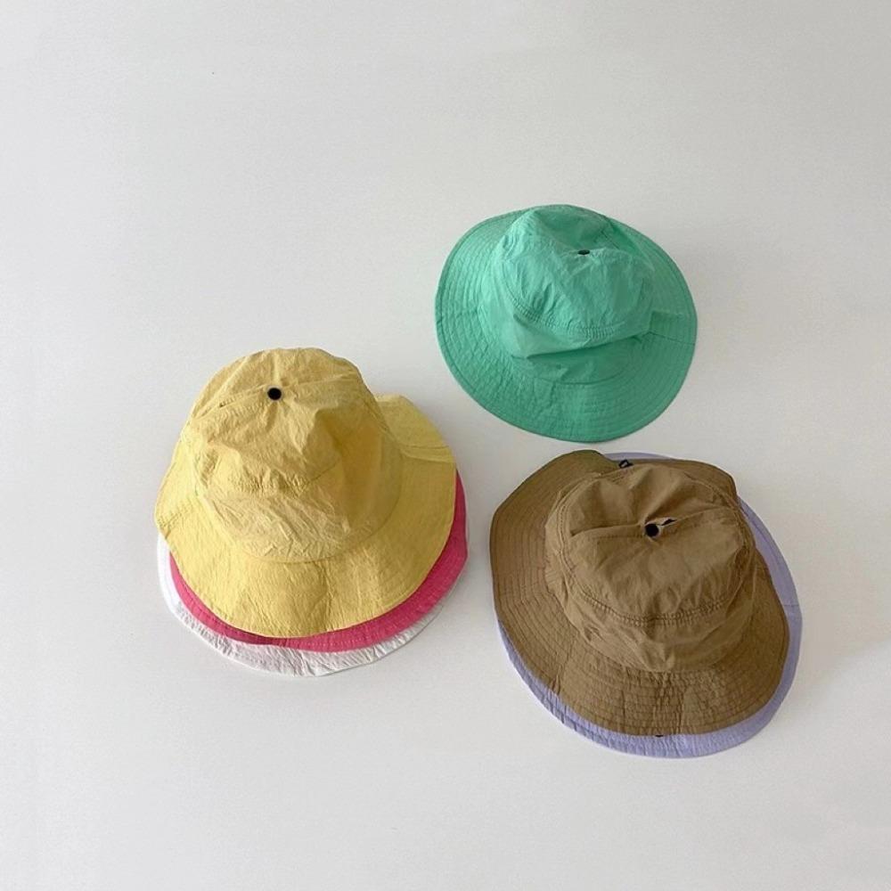 Korean Style Baby Sun Protection Cap Candy Color Children Fishman Hat Ins Kids Bucket Hat Spring