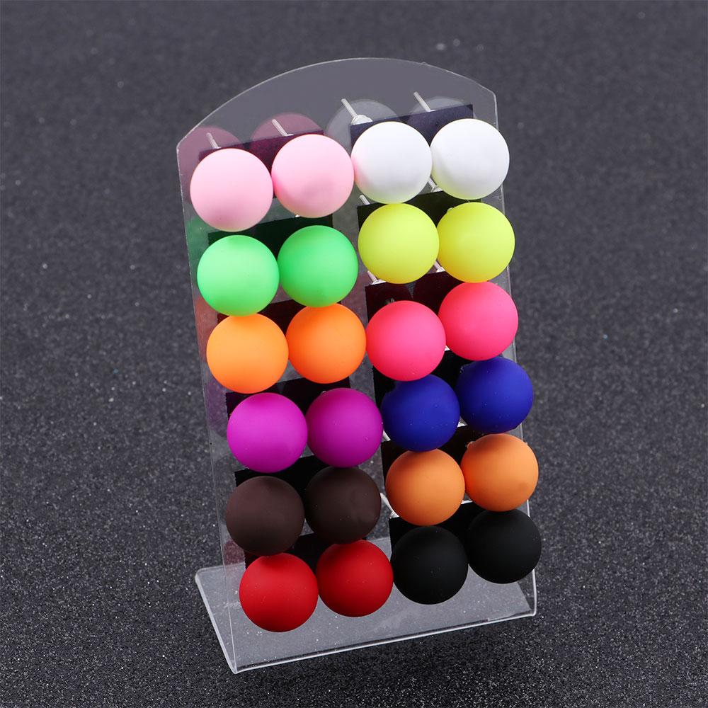 Gift Round Ball CandyColor Korean Acrylic Drop Earrings Fashion Accessories Jewelry Stud Earrings