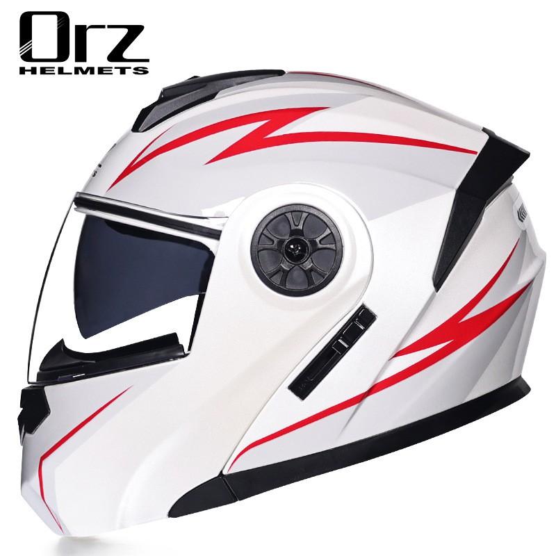 ORZ Full Face Modular Motorcycle Helmet Bluetooth Men Women All Season Safety