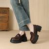 9266-23 British Style Heightened Platform Small Leather Shoes Women's 2025 Spring and Autumn New Versatile Retro Thick Heel Loafers