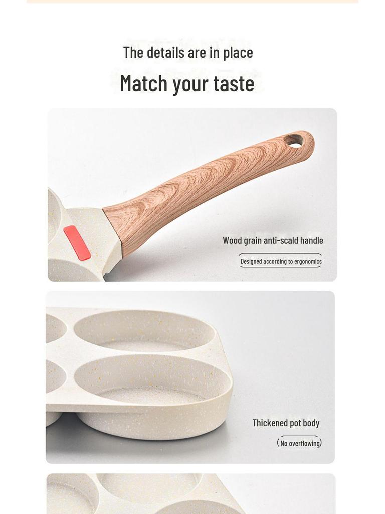 Non-Stick 4-Hole Breakfast Frying Pan for Eggs, Burgers, and Pancakes