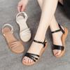 Women Summer Sandals Genuine Leather Women Shoes Sandals Plus Size Fashion Wedge Non-slip Mother Women Sandals