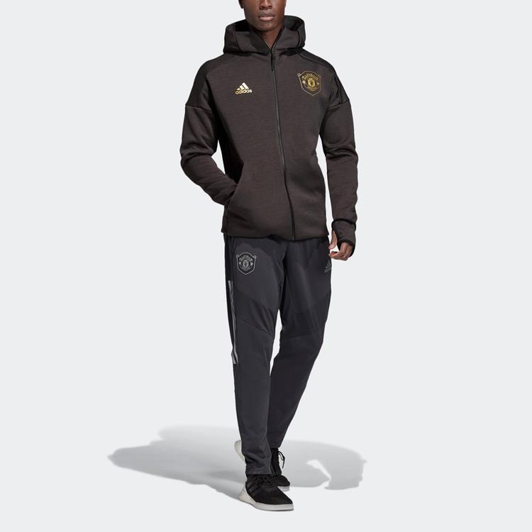 adidas Манчестер Юнайтед ЗНЕ. Толстовка 3.0 Куртка Мужская Верхняя одежда Черный DX9079