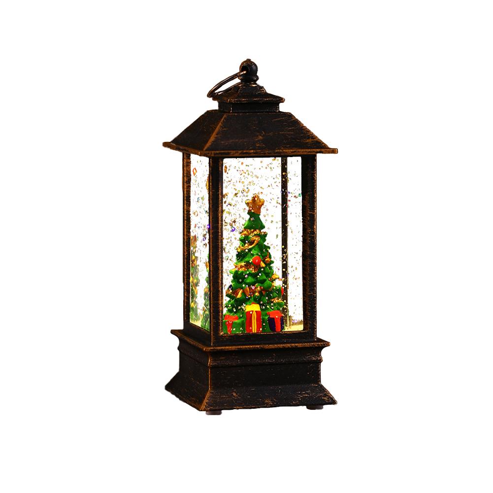Christmas Snow Lantern Telephone Booth Battery Operated With Swirling Glitter 5“ x 2” x 2”for Xmas Home Decoration
