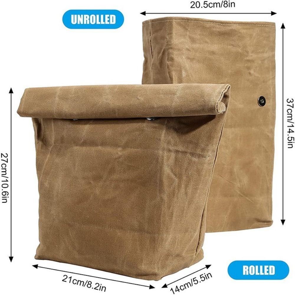 Large Capacity Waxed Canvas Lunch Bag Waterproof Thermal Insulation Aluminum Foil Ice Bag Anti-fouling Reusable Cooler Bag