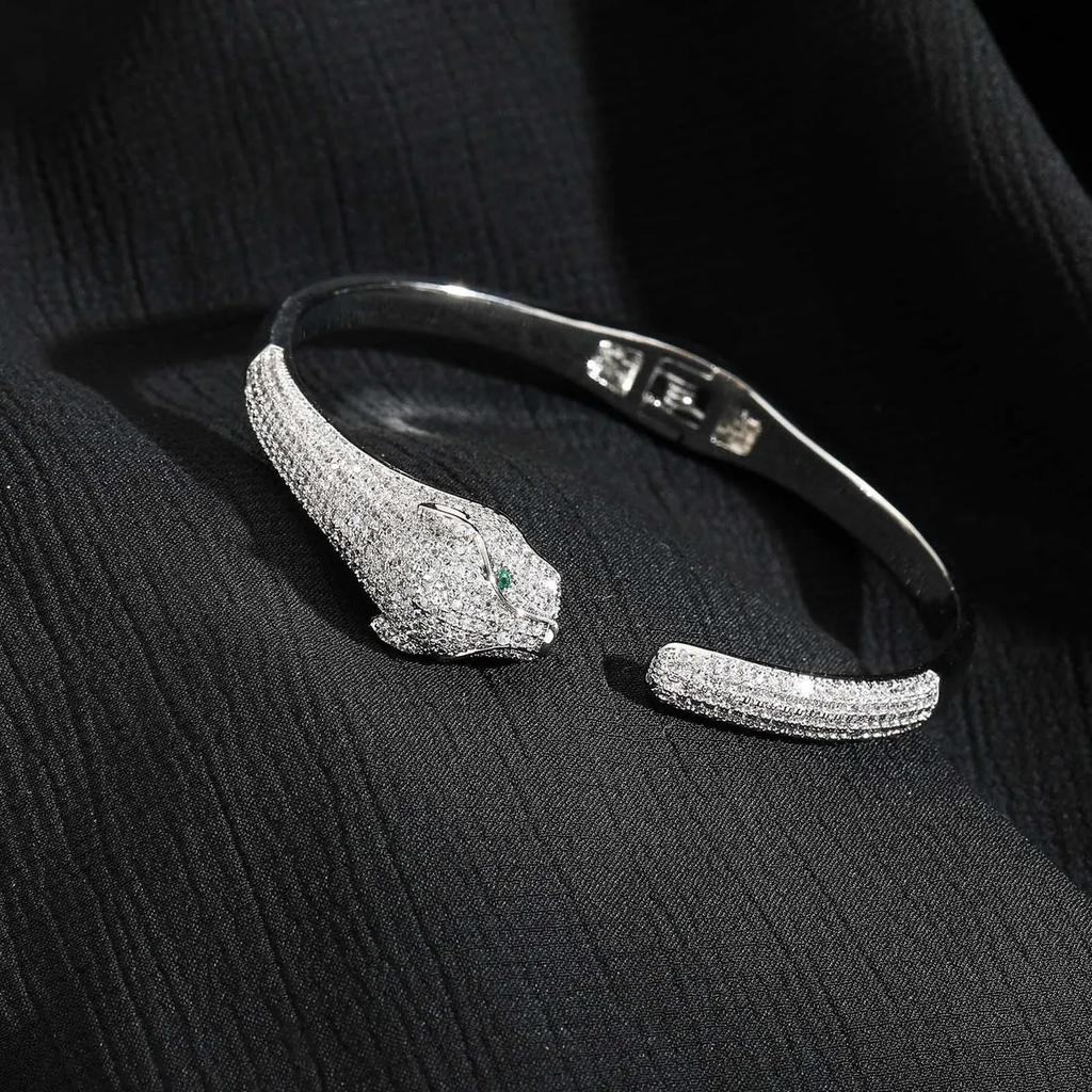 Хип-хоп Браслет с Леопардовым Принтом Медь Инкрустированный Цирконием Браслет Высококлассный Модный Браслет