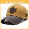 Blocked Fashion Color Baseball Cap With Maple Leaf Decoration Design For Daily