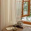 Boho Style Voile Tulle Curtains Hollow Lace Tassels Curtain Blackout Curtains Home Decor