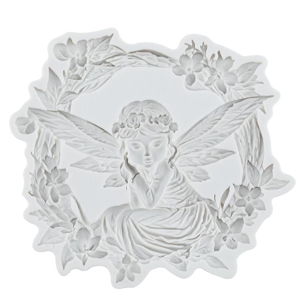 Силиконовая форма Фея цветов Венок из цветов Формы для мастики Инструменты для украшения торта Топпер для кекса Конфета Смола Глина для лепки Шоколад Форма для гампасты