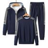 Men's Autumn Hoodies Sets O Neck Hoodie +Cardigan Hoodies+Long Pants 3Pcs Sets Male Tracksuit Sportswear