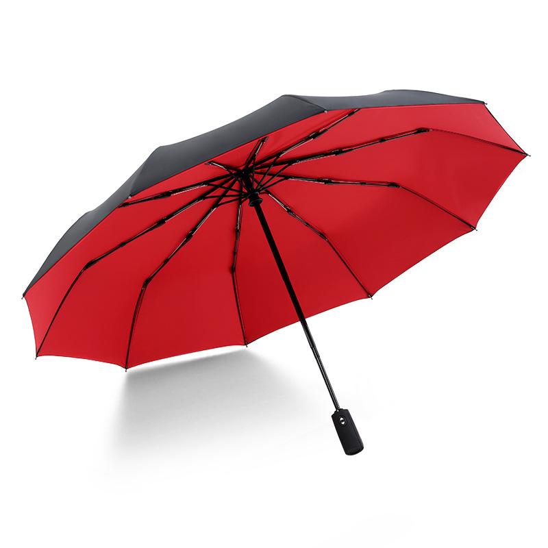 Umbrella Automatic Double-layer 10-bone Rain-proof and Wind-resistant Three-fold Men's Umbrella