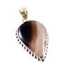Natural Montana Agate Gemstone 925 Sterling Silver Two Tone Pendant 1.6'' V8u37