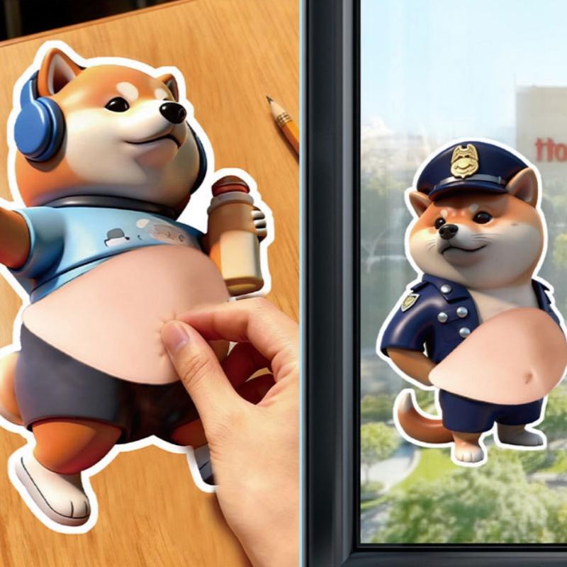 Новые Новые 2 шт. Милый Стикер с Щенком 3D Мягкий Сжимаемый Животик Стикер DIY Чехол для Телефона Домашнее Украшение Подарок для Снятия Стресса Друзьям