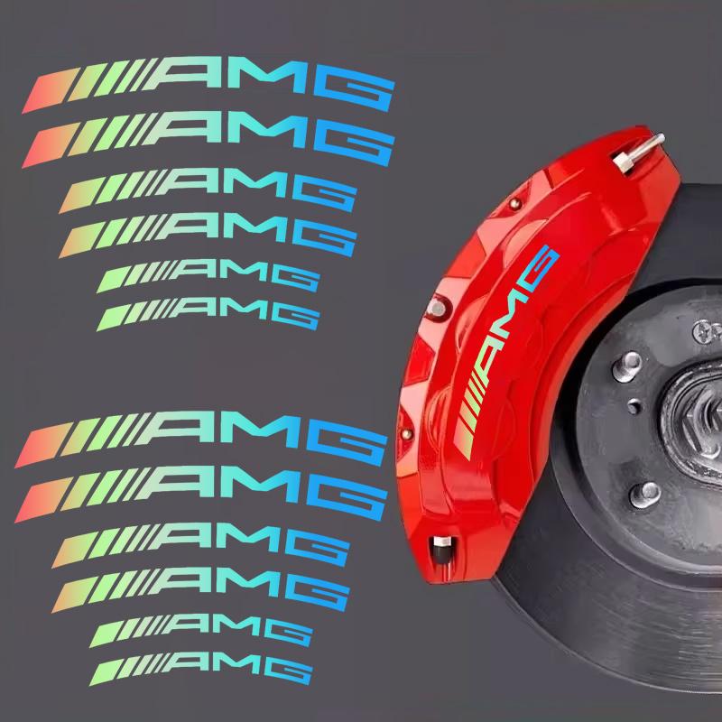 ZJH5   For Mercedes Benz AMG Waterproof Decals High-Temperature Resistant Brake Caliper Car Stickers Reflective Vinyl Wheel Rim Decals