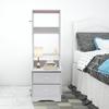 Современная тумбочка с 2 ящиками, 3-ярусный прикроватный столик для спальни - Прочный белый приставной столик с полкой для хранения, Маленькая прикроватная тумбочка