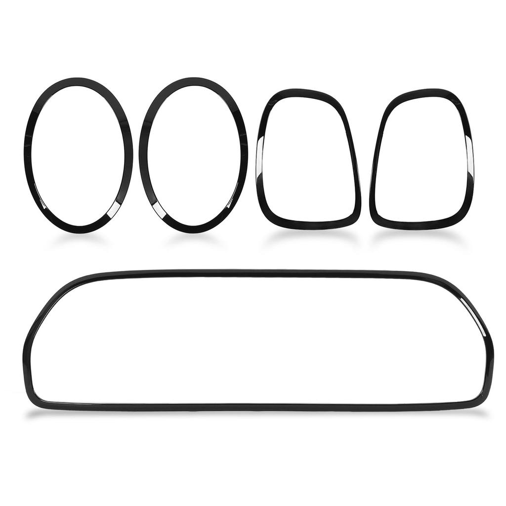 5pcs Gloss Black Headlight Taillight Grille Surround Cover Trims Kits 51119450552 Replacement for SE Standard F55 F56