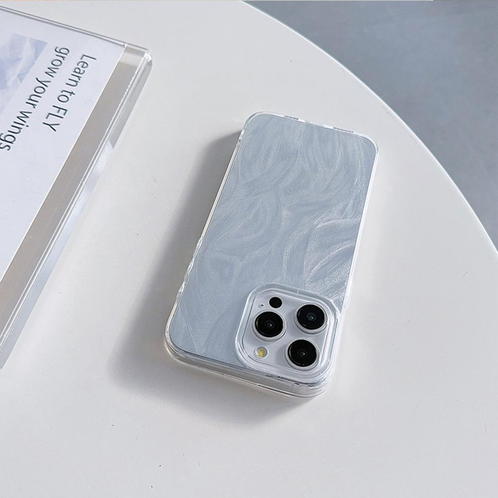 Чехол с прозрачной рамкой для Samsung S25 S24 Ultra A23 A55 A05s S21 FE iPhone 16 13 Pro Max Xiaomi Redmi Note 13 с текстурой перьев из шифона и серебряным покрытием