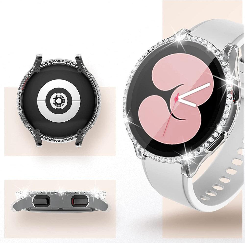 2in1 Case + Tempered Glass for Samsung Galaxy Watch 5 44mm, Transparent, Colorless