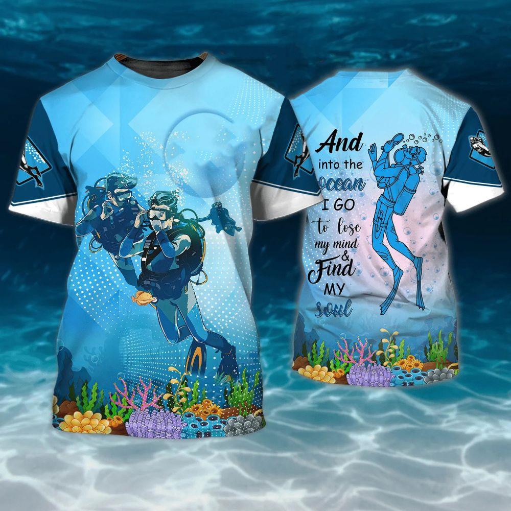 Спортивные костюмы для дайвинга Ocean Explore, модная футболка с 3D-графикой для дайвинга для мужчин, топы унисекс с короткими рукавами для экстремальных видов спорта, футболки