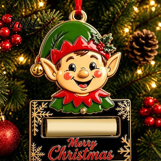 Snowman Cash Holder Christmas Wooden Money Ornament, Santa Reindeer Elf Hanging Holder, Xmas Tree Gift Decoration Decorative Present