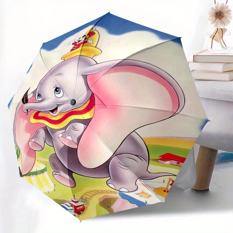 Автоматический складной зонт-трость Dumbo Elephant, Мультяшный дизайн, Милый мультяшный рисунок, Портативный уличный зонт, Идеальный, Праздничный подарок для Disney f