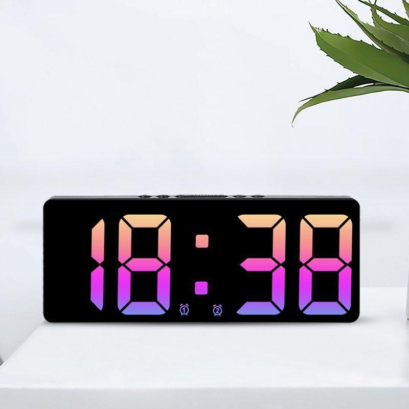 Electronic Led Digital Alarm Clock With Calendar And Temperature For Modern Bedroom