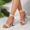 Мода 2025 Новые женские сандалии на шнуровке Модные летние платья с открытым носком Бестселлер Сексуальные элегантные высококачественные сандалии на каблуке Zapatos