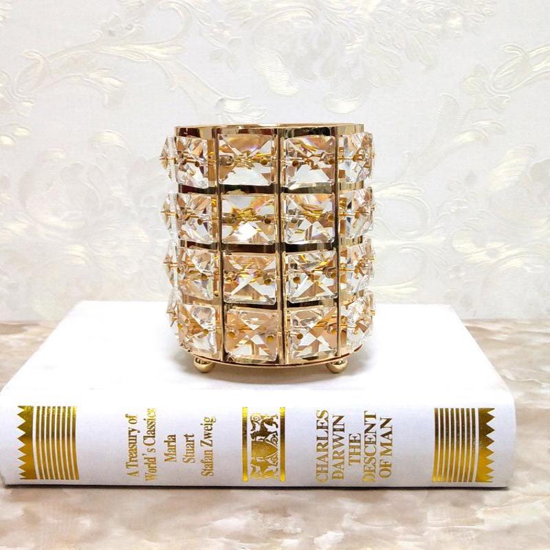 Silver/Gold Makeup Brush Holder Organizer Cosmetic Storage Box Brush Bucket Jewelry Box Pen Holder Desktop Finishing Crystal Ornaments
