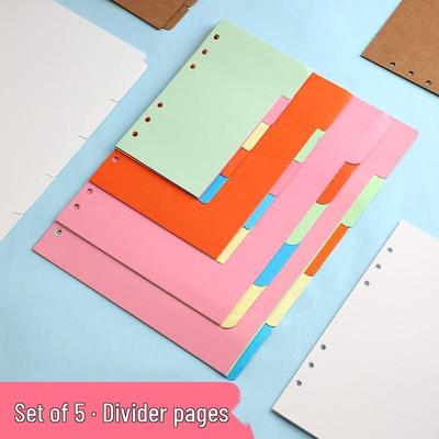 Цветные разделители А4/В5 на кольцах для блокнотов, универсальные и настраиваемые индексные страницы