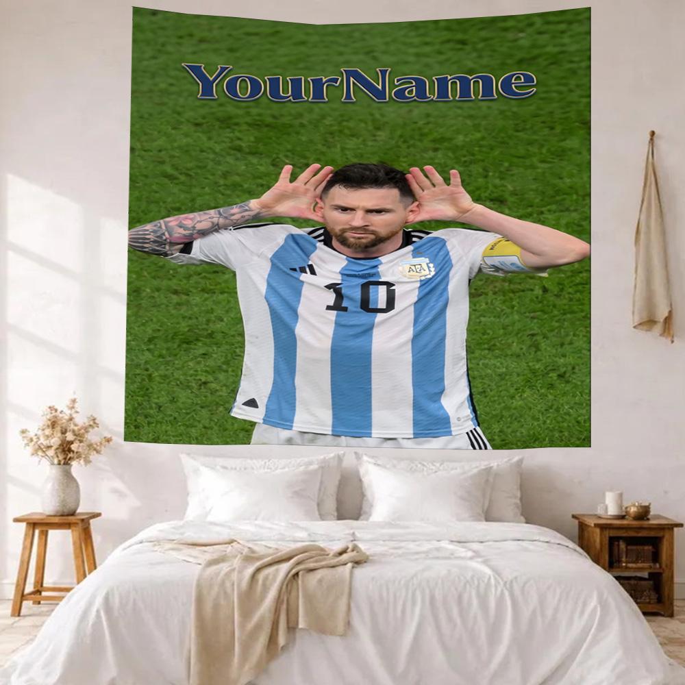 Messi Custom Your Name Wall Decor Tapestry Art For Pet Memorial Birthdaywedding Party Backdrop Family Gift