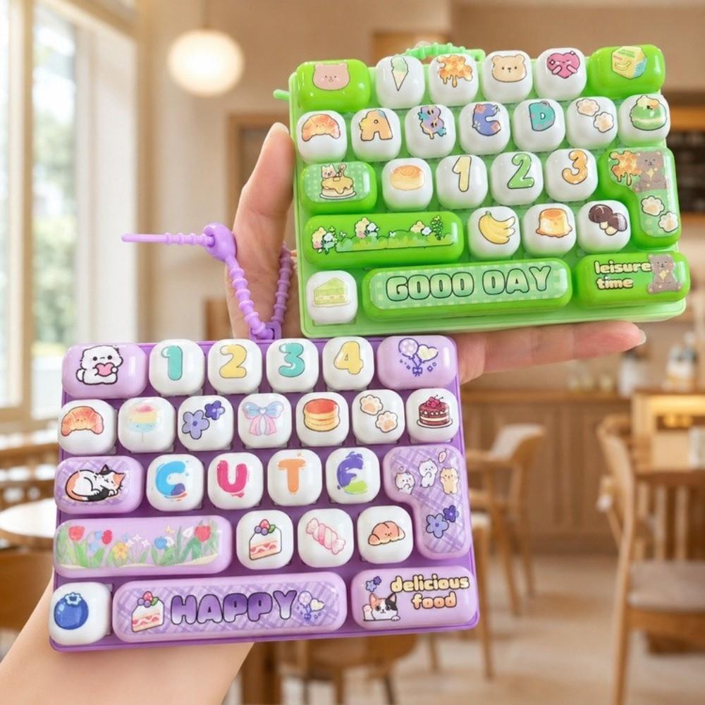 26 Keys Stress Relief Fidget Toy Hanging Keycap Clicker Toy Funny Bag Pendant Bag Charm