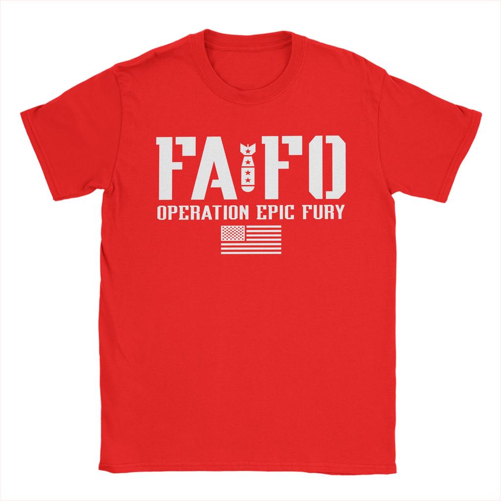 Футболка мужская Operation Epic Fury FAFO Винтажные футболки Летние с круглым вырезом Хип-хоп Футболки Дизайн Большие размеры Топы