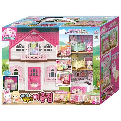 Кукольный домик Kongji Rabbit Baby Twins Bunkhouse 6969, Разные цвета, Популярные игрушки для корейских детей