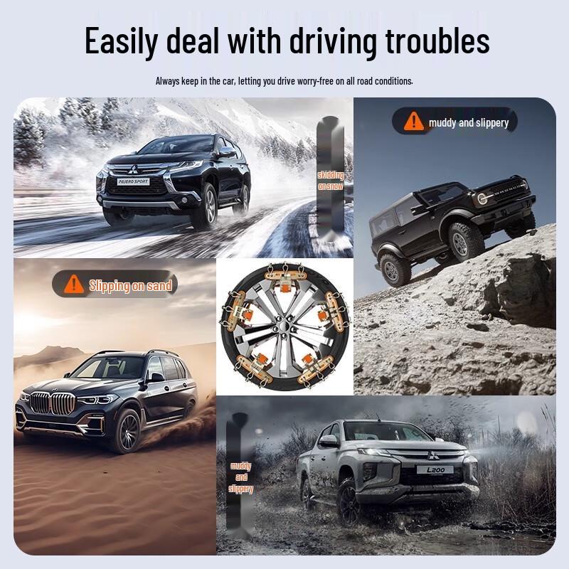 Compatible with Geely Emgrand and GS, protects tires without a jack, perfect for off-road SUVs and snow-covered terrains.