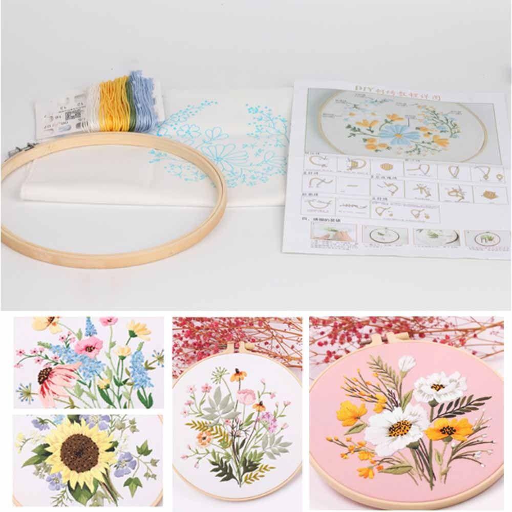 Sewing Accessories Needle Thread Flower Embroidery Cross Stitch Kit Embroidery Hoop Needle Punch
