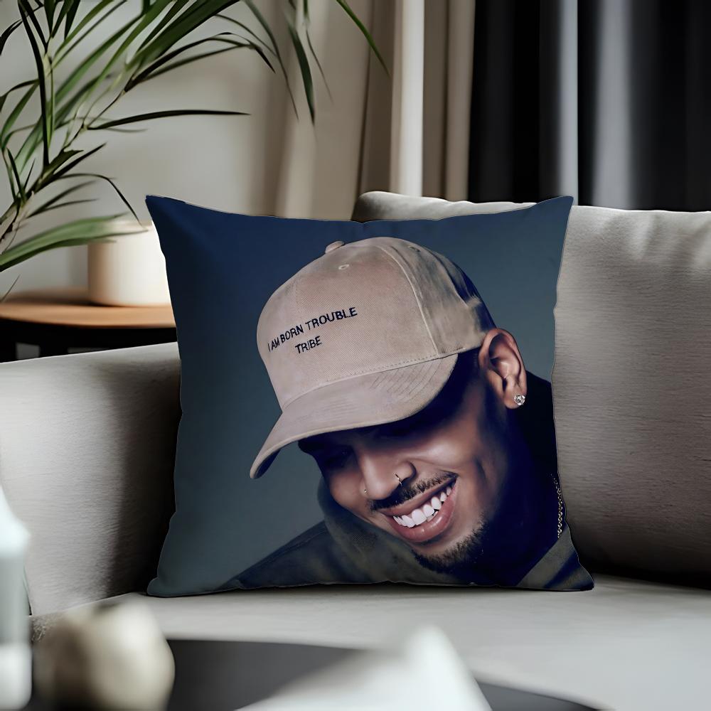 Hot Cchris Brownful Cushion Cover Antidustmite Pillowcase Invisible Zipper Silky Short Plush Sofa Cushion Cover