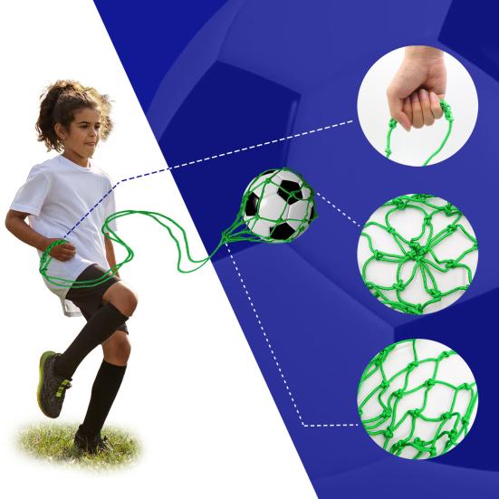 Футбольный тренажер для ударов, нейлоновая сетчатая сумка, сетка для футбольного мяча, тренажер для ударов, тренировочное пособие для отработки ударов в футболе в одиночку, возврат мяча