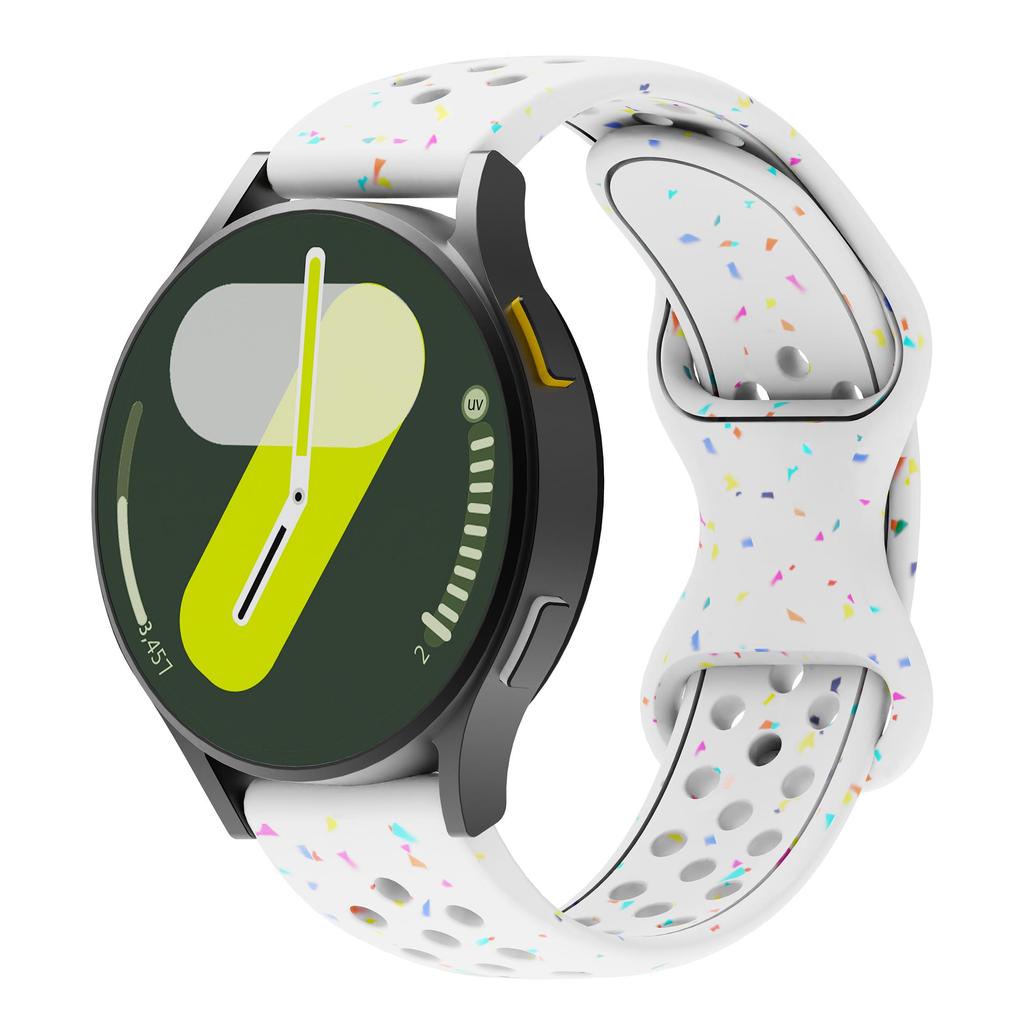 Силиконовый ремешок с круглым отверстием 20/22 мм, подходит для серии Samsung Watch шириной 20/22 мм. Экологичный силиконовый ремешок с текстурированным рисунком