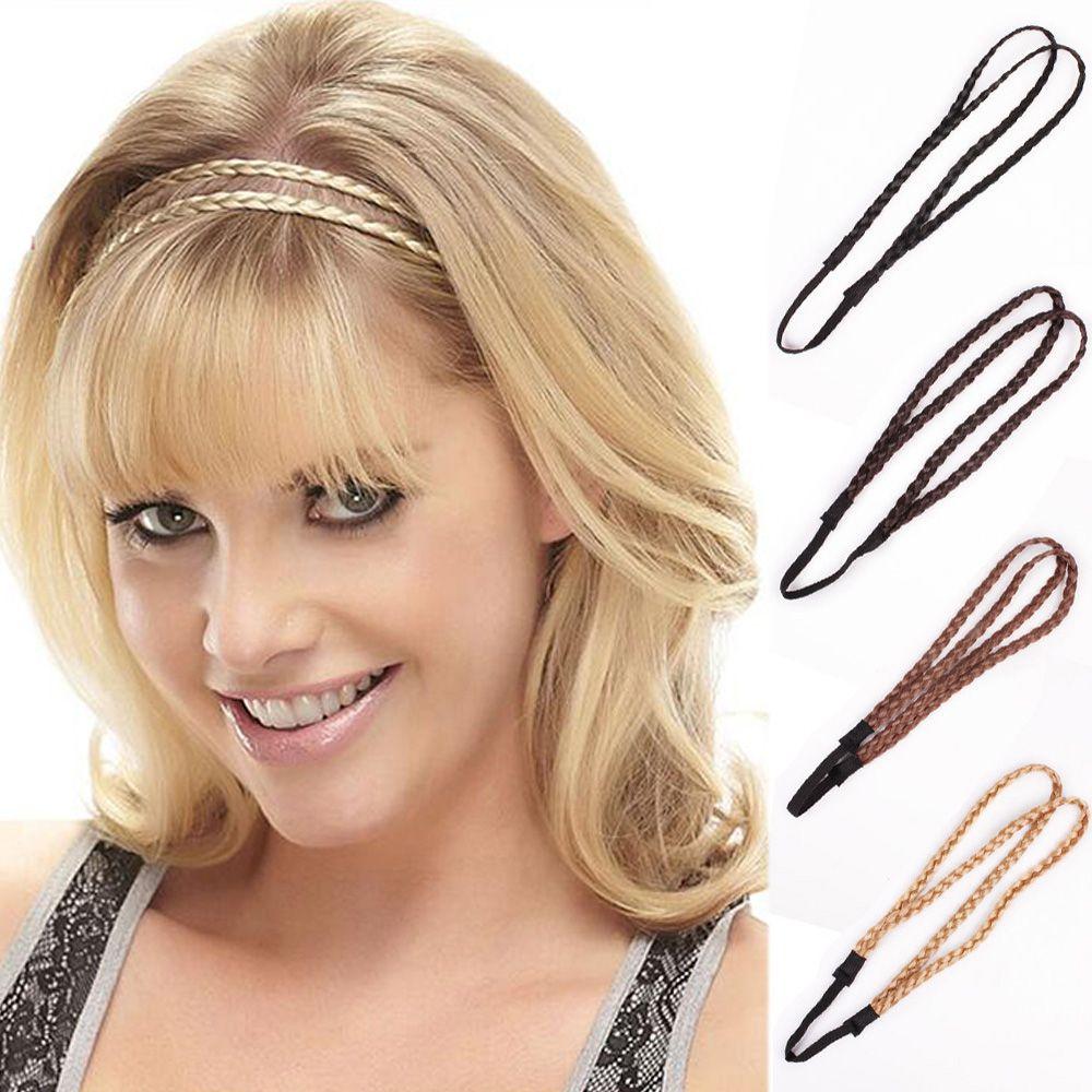 Wig Twist Headband 4 colors Headwear Wig Headband Double Braided Braided Hair Band Synthetic Wig