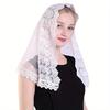 Women's Lace Catholic Veil for Church Head Covering Flowers Chapel Scarf Mass Voile Shawl Kerchief Hair Accessories