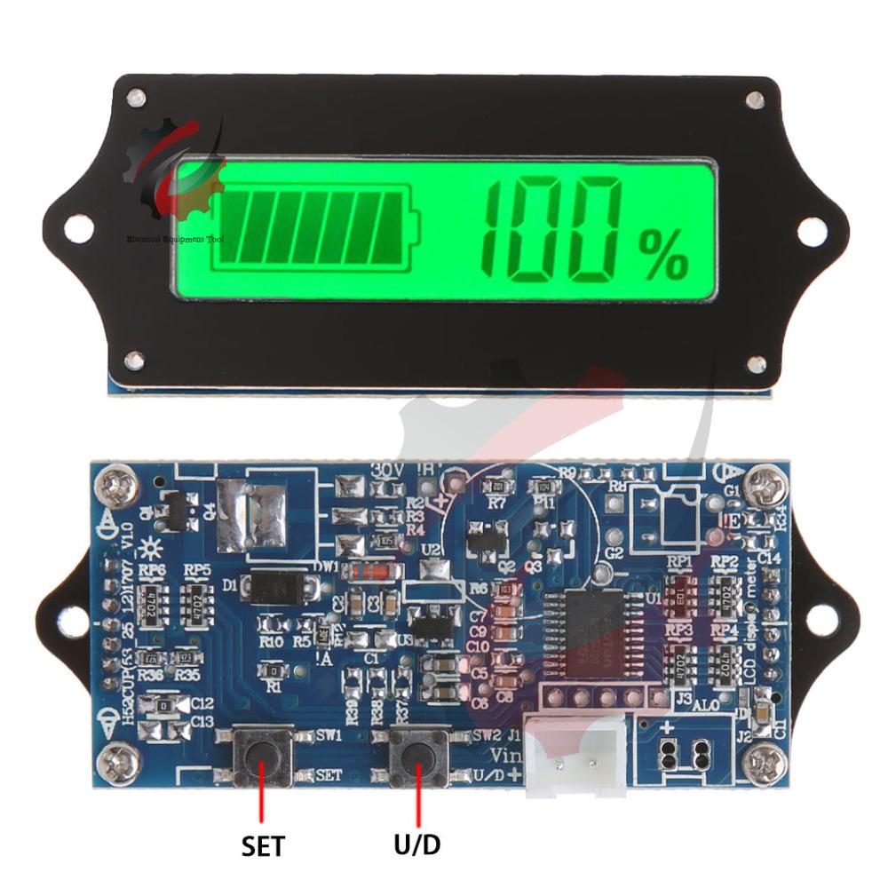 DC6-63V Lead Acid Lithium Battery Capacity Indicator Car Motorcycle Digital Voltmeter Ammeter Voltage Tester Power Level Monitor