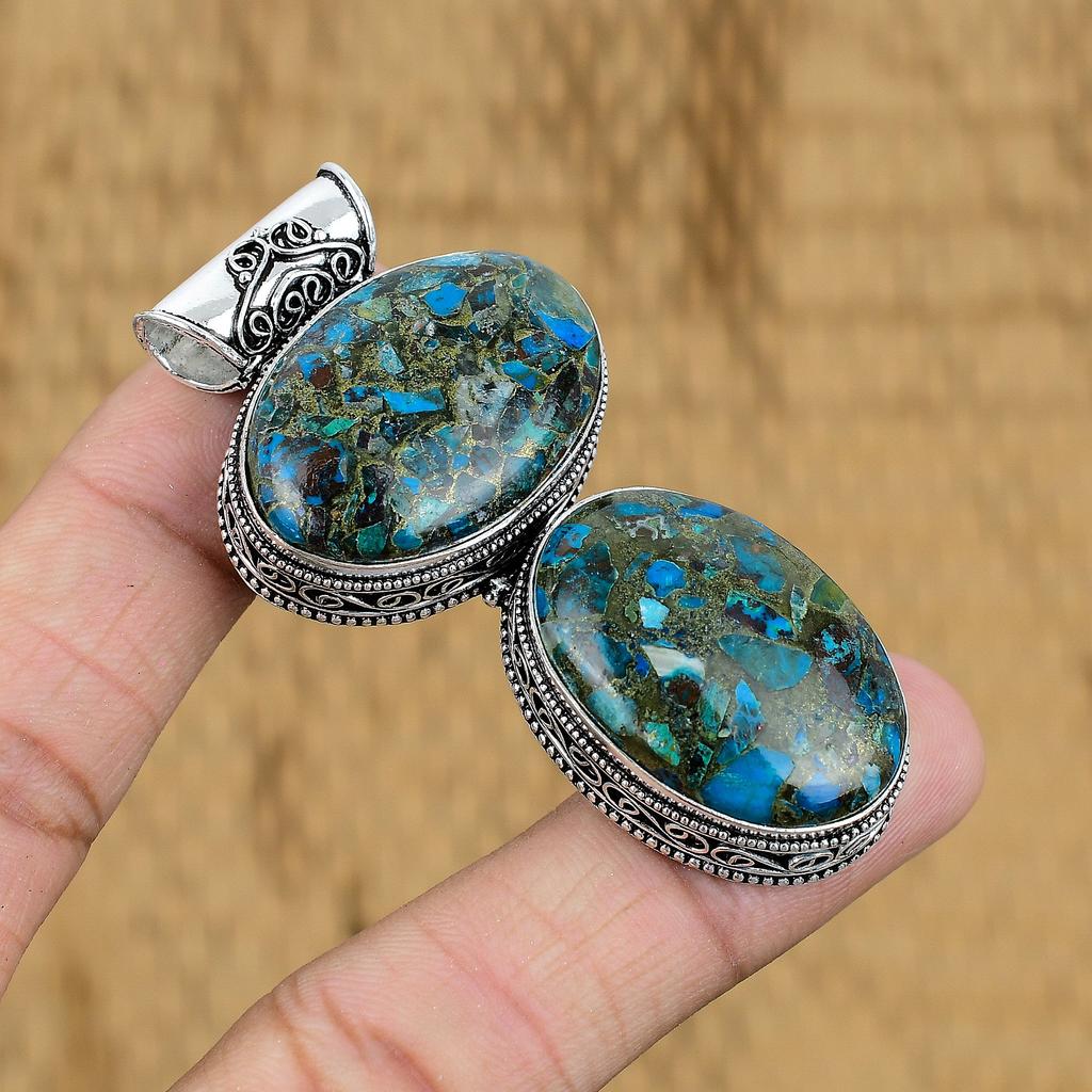 Подвеска из натурального медного амазонита, винтажные украшения из стерлингового серебра 925 пробы