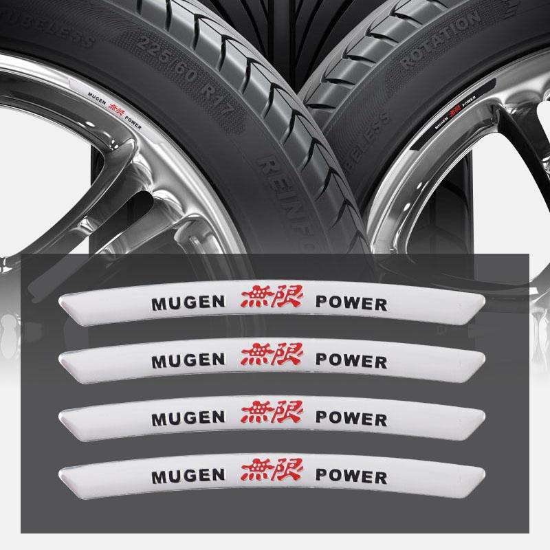 4Pcs Aluminium Car Wheel Hub Sticker Decals Accessories For Honda Civic Fit Jazz EAccord Pilot CRV Odyssey Passport City Shuttle