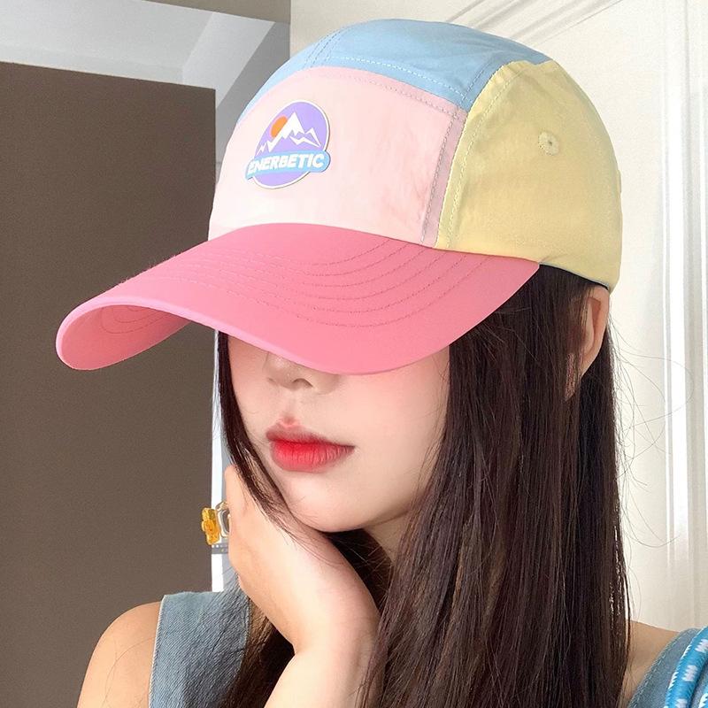 Dopamine color matching quick-drying baseball cap spring and summer thin breathable wide-brimmed cap outdoor casual visor female