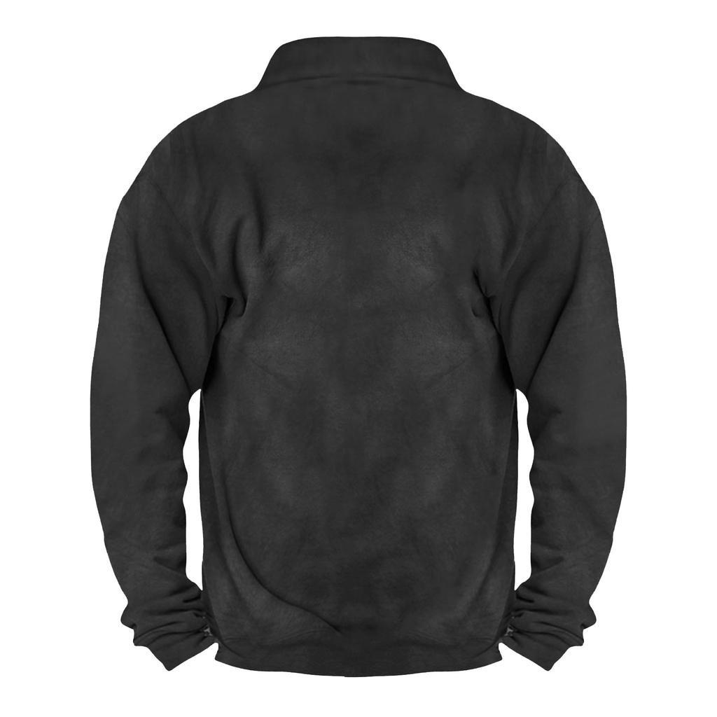 Мужской винтажный спортивный свитер с длинным рукавом и высоким воротником на молнии до половины