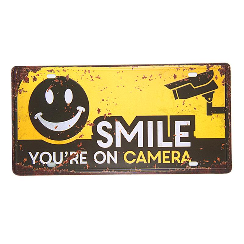 Car License Plate Shabby Chic Tin Sign Free Wifi Warnning Poster Beer Ads Plaques Restaurant Cafe Bar Pub Wall Stickers Decor