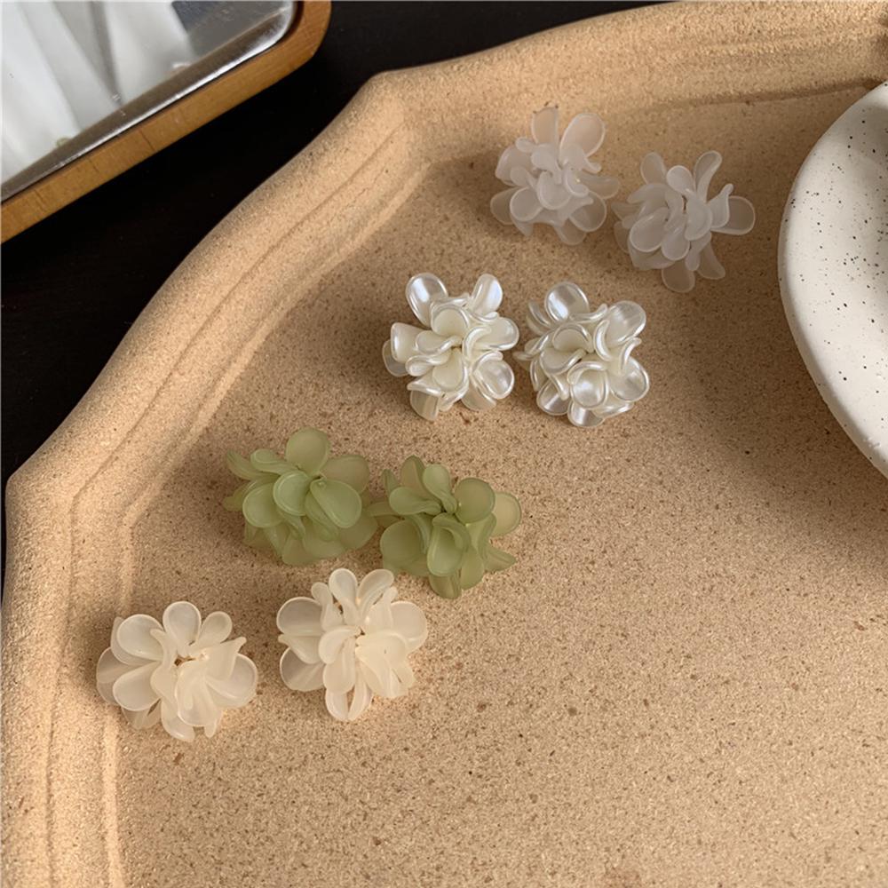 Summer Resin Women Korean Sweet Stud Earrings Flower Earrings Women Jewelry Acrylic Flower