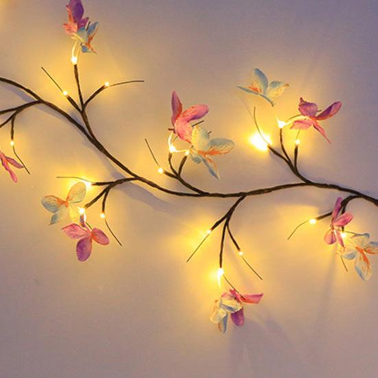 LED Rattan Lamp Energy-saving USB Powered Easy To Install Butterfly String Light Romantic Interior Lighting Indoor/Outdoor Decor