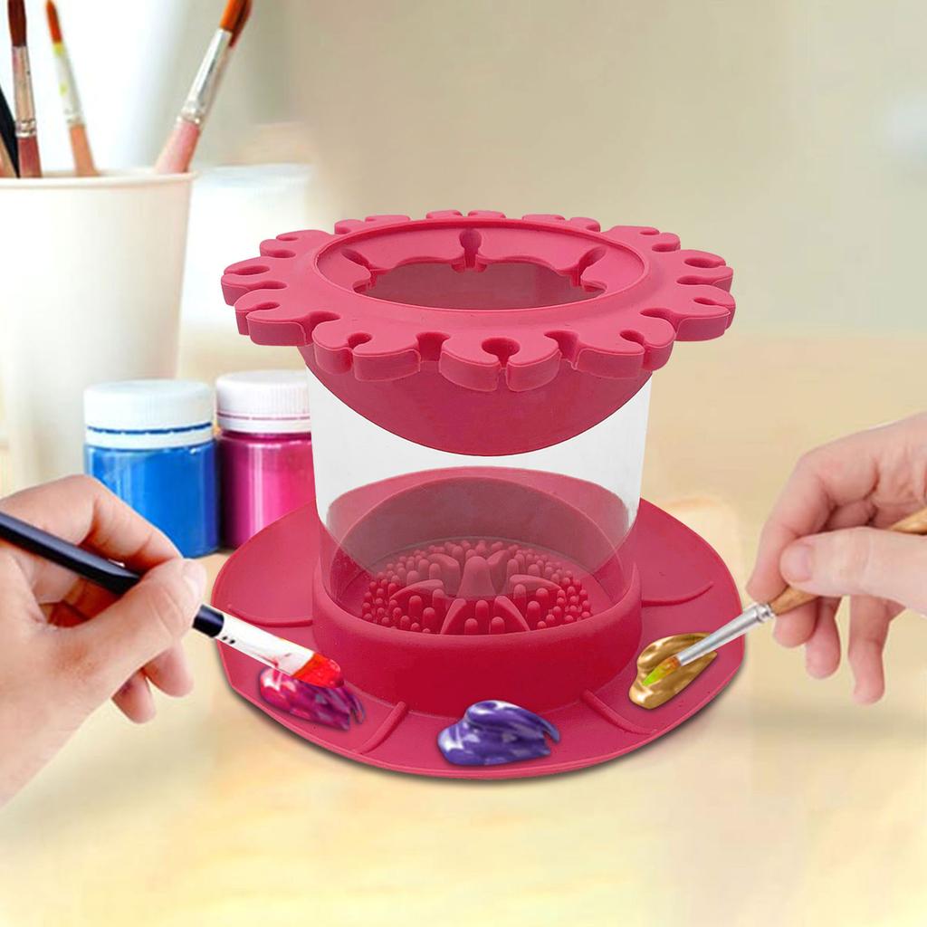 Очиститель кистей для рисования Ополосните чашку Изобразительное искусство, Студия, Класс | Держатель кистей и силиконовый инструмент для чистки акрила, акварели и материалов на водной основе