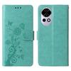 Кожаный чехол для Huawei nova 13 5G/nova 12 5G с тиснением в виде бабочек и цветов, кошелек-подставка